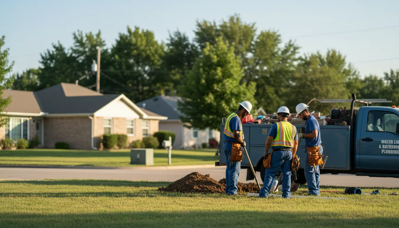 Residential water line and bathroom plumbing service in Paris, AR